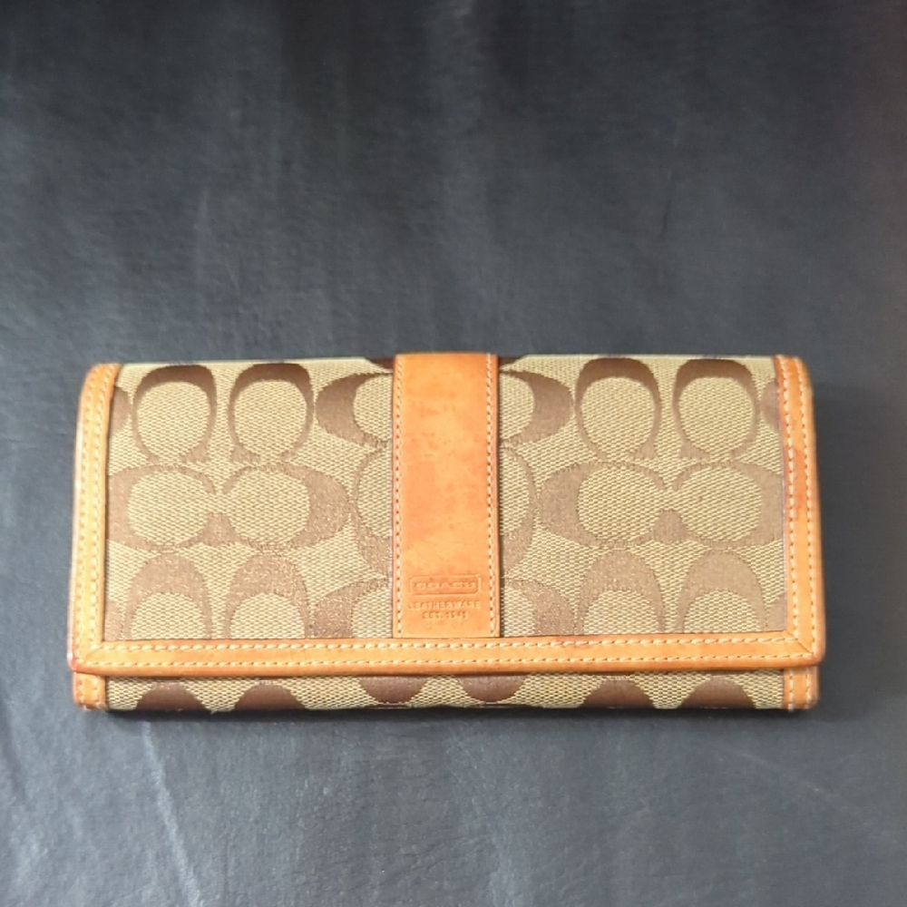 Coach Brown and Tan Wallet